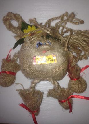 Сувенир, оберег для дома, домовой - счастье, богатство, ручная работа, высота 13 см