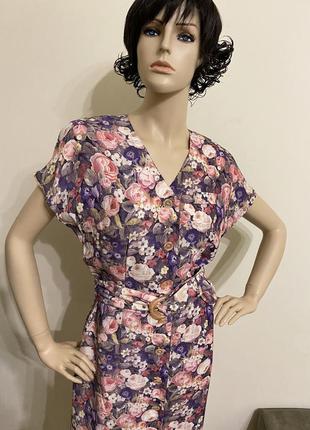Винтажное романтичное платье в цветочек betty barclay s2 фото