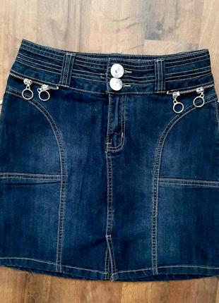 Крутая джинсовая юбка, р.27, турция1 фото