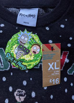 Рождественский джемпер primark "rick &amp; morty"3 фото