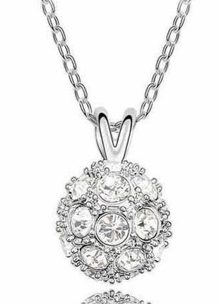 🏵ошатний кулон на ланцюгу кулька в стразах, новий! артикул 6631-6632-6623