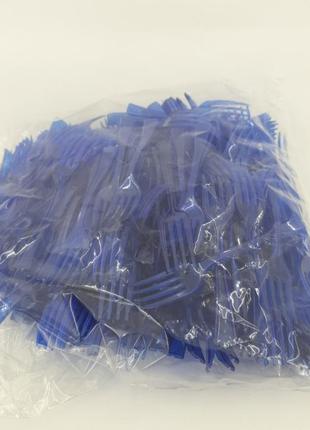 Вилка одноразовая пластиковая для фруктов юнита синяя (250 шт)
