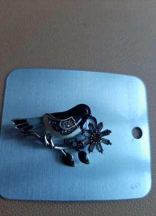 Брошь птичка на ветке3 фото