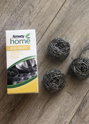 Dish drops™ scrub buds™ (4шт.)металеві губки від amway1 фото