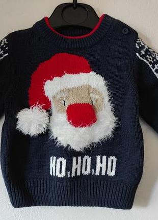 Теплий новорічний джемпер 3-6 міс.
