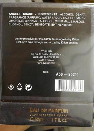 Angels’ share аромат kilian, парфюмированная вода, 50 мл, ниша!6 фото