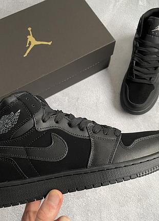 Nike air jordan black ♦️ мужские кроссовки   найк аир джордан чёрные