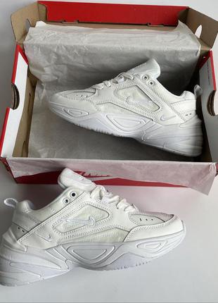 Nike m2k tekno white 🔺 женские кроссовки найк м2к темно белые