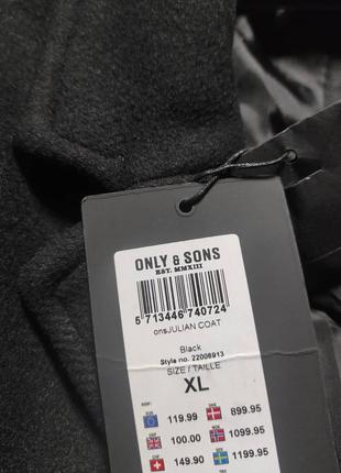 Шерстяне пальто only & sons, данія5 фото
