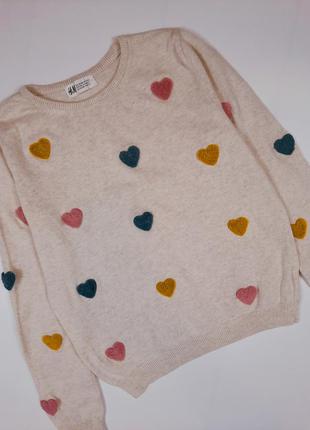 Стильный свитер с фактурными сердечками2 фото