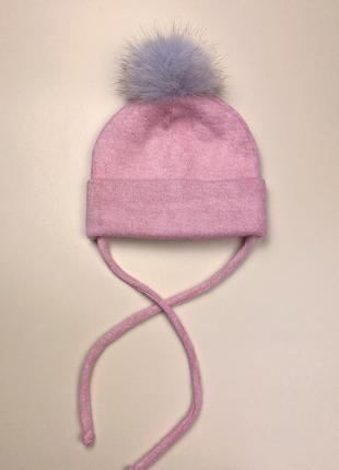 Зимняя шапка со съемным помпоном - 46 р.5 фото