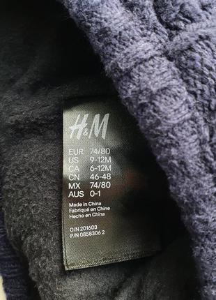 Шапка шапочка h&m на флисе 74-80 46-48 см3 фото