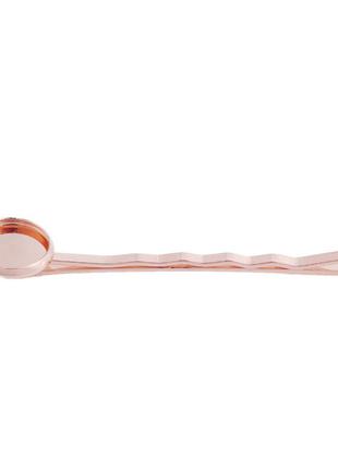 Шпилька невидимка, зажим для волосся, рожево-золотий, метал, кругла основа для 12 мм кабошона), 61 мм x 14 мм