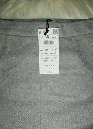 Тёплая трикотажная юбка миди светло-серый, reserved4 фото