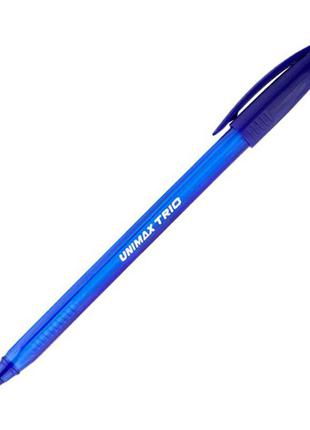 Ручка масляна uni-max trio ux-104-02 синя 0,7 мм