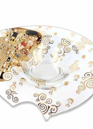 Скляне блюдо р. клімт «поцілунок» carmani, h-10,5, d-3,5 см,(841-5301)