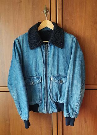 Винтажная джинсовая куртка [бомбер]-шерпа levi's | levis vintage
