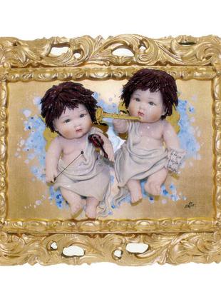 Картина з фарфору «два ангела» zampiva, 80х60 см (517-6005)1 фото