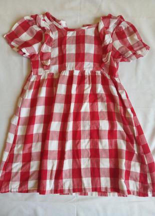 Летнее платье в клетку 4-5 лет