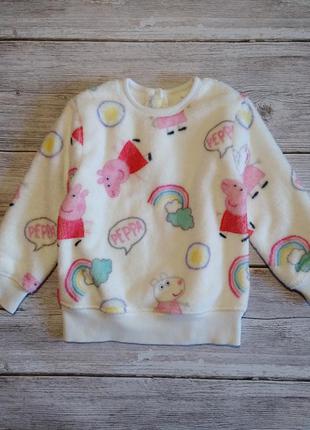 Плюшевий веселенький світшот светр, кофта next peppa pig на дівчинку 1,5-2годика