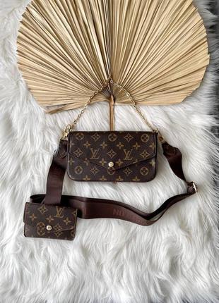 Fеlicie monogram total brown брендовий шикарна коричнева сумочка відомий бренд жіноча стильна коричнева сумка тренд5 фото
