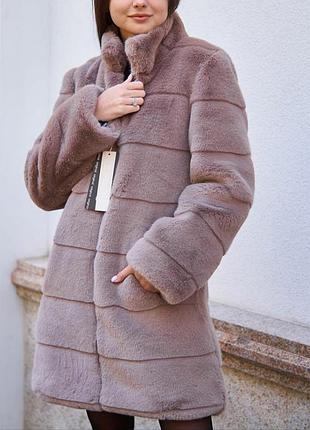 Шикарная шуба,мокко,шикарное премиальное качество,размер 42.