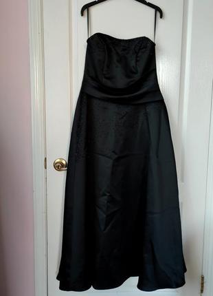 Чёрное вечернее платье с бисером2 фото