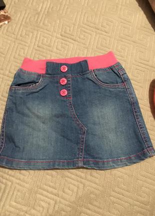 Джинсовая юбочка на девочку 2-3года