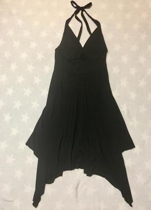Платье женское миди черное з відкритими плечами , платье миди черное с открытыми плечами4 фото