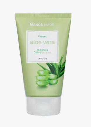 Крем для рук з алое aloe vera deliplus, 125 мл, іспанія, у наявності, хіт продажів