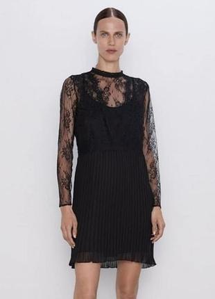 Праздничное платье с кружевом zara