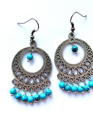 Серьги с бирюзой