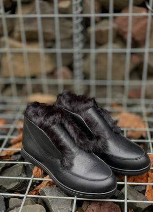 Ботинки женские noname open walk loafer black leather4 фото