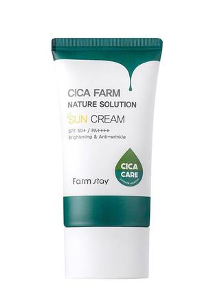 Сонцезахисний крем farmstay cica farm nature solution sun cream spf 50+ pa++++