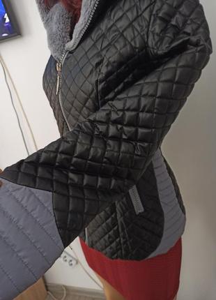 Тёплая зимняя куртка из качественного кожзама2 фото