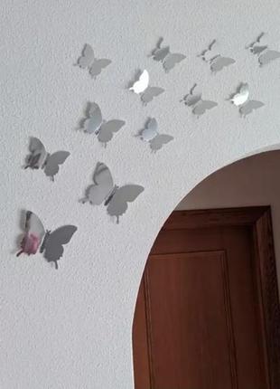 Бабочки зеркальные на самоклейке2 фото