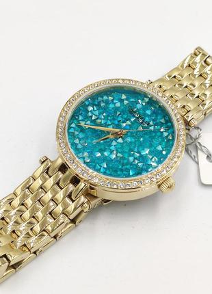 Женские часы caravelle by bulova с горными кристаллами нежно-бирюзового цвета,3 фото