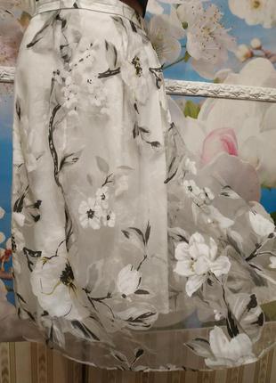 Роскошная юбка верх вискоза с цветочным принтом,подкладка хлопок м6 фото