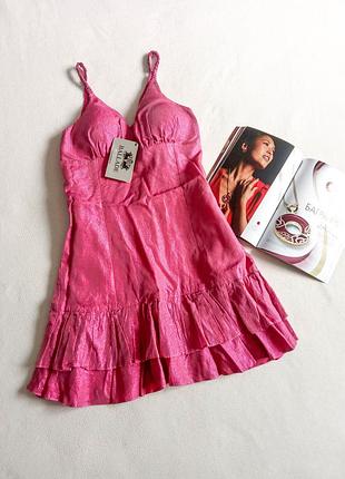 Жіноча святкова сукня ballade сток xl коротке коктейльне вечірнє міні плаття бюстьє 42 фуксія нарядне романтичне малинове на бретелях без рукавів