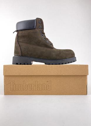 Мужские зимние ❄️ кожаные ботинки timberland brown (мех).