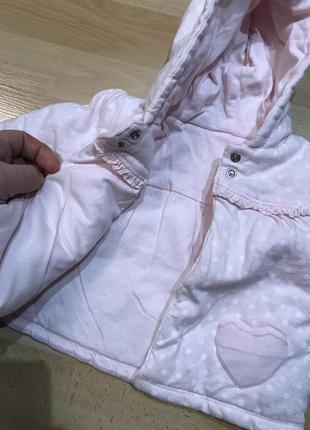 Рожева тепла кофта-курточка для немовлят весна на 0-4 міс8 фото
