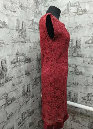 Красное платье гипюр  по фигурке с подкладкой2 фото