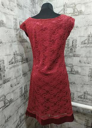 Красное платье гипюр  по фигурке с подкладкой3 фото