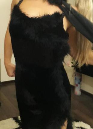 Платья платье  велюровое бархатное сарафан вечернее страусиные перья3 фото