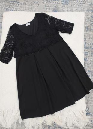 Черное платье с кружевом нарядное