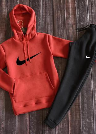 Мужской зимний спортивный костюм флис nike