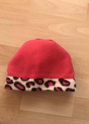 Нова тепла флісова шапка для дівчаток на 6-12 міс4 фото