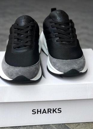 Мужские кроссовки adidas sharks black grey white скидка sale  ⁇  smb6 фото