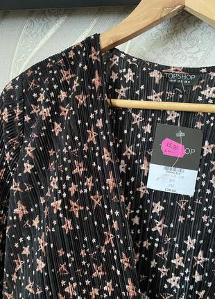 Нарядное платье плиссе в звёздочки topshop