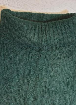 Вовняний мохеровий смарагдовий светр гольф з горлом4 фото